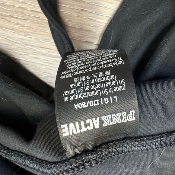 PINK Victoria’s Secret Black Athletic Biker Shorts Sz L - Picture 3 of 4